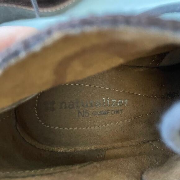 Naturalizer Boots Size 9.5 Brown Suede Wedge Heel Kaitlyn Ankle Bootie Boho - Picture 11 of 11